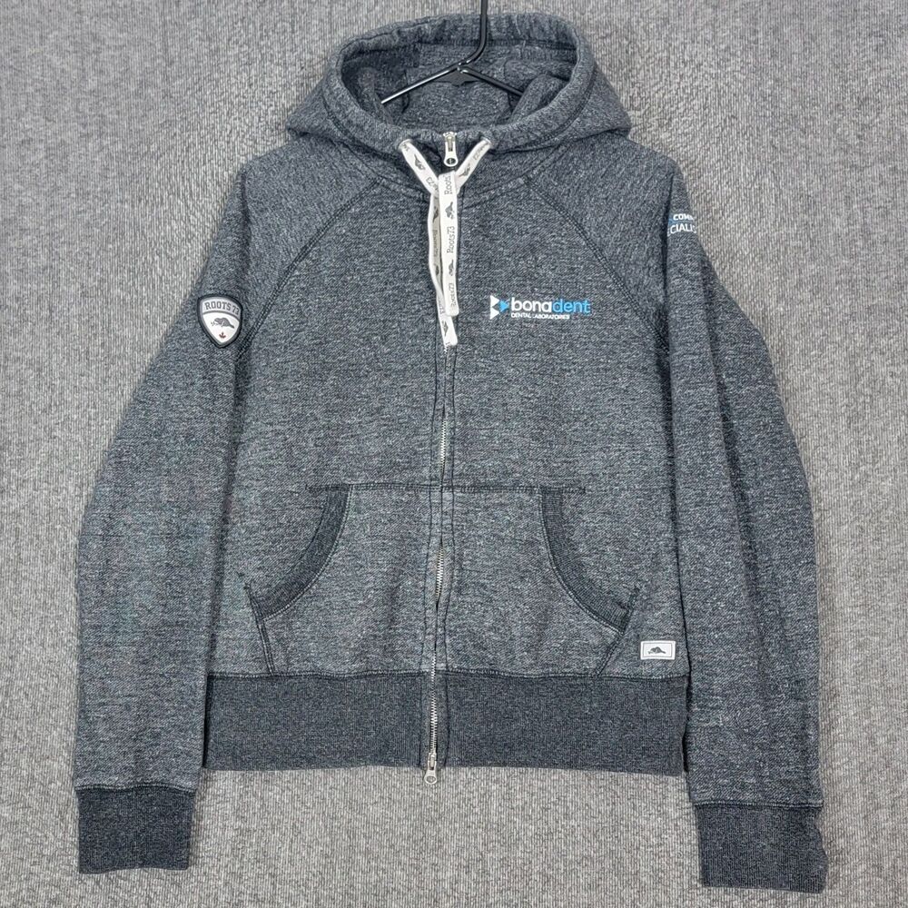 Roots73 Hoodie Womens Large Gray Full Zip Sweatshirt Hooded Jacket